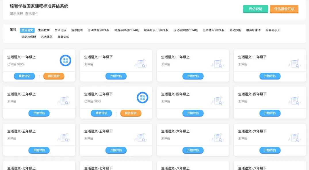 国家课标评估十大学科领域概览